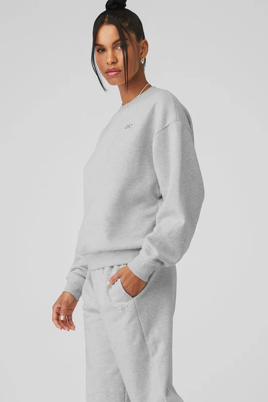 Alo Yoga Accolade Crew Neck Pullover - Athletic Heather Grey