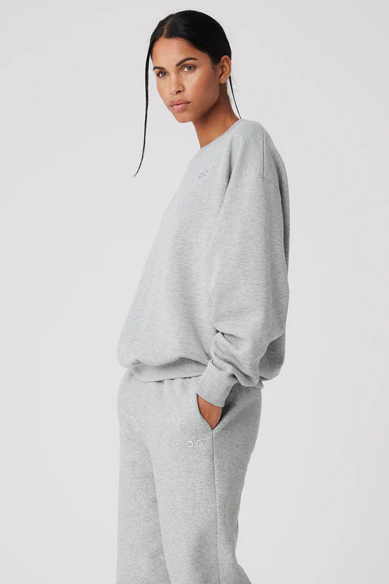 Alo Yoga Accolade Crew Neck Pullover - Athletic Heather Grey