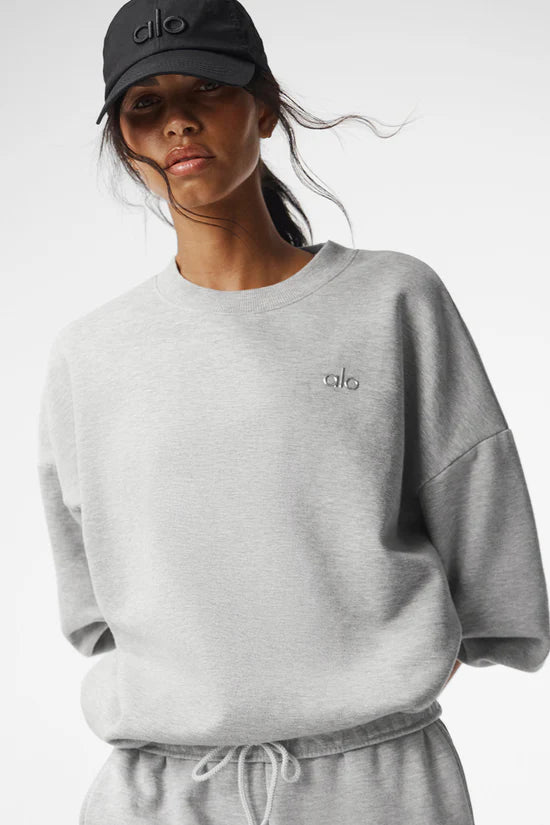 Alo Yoga Accolade Crew Neck Pullover - Athletic Heather Grey