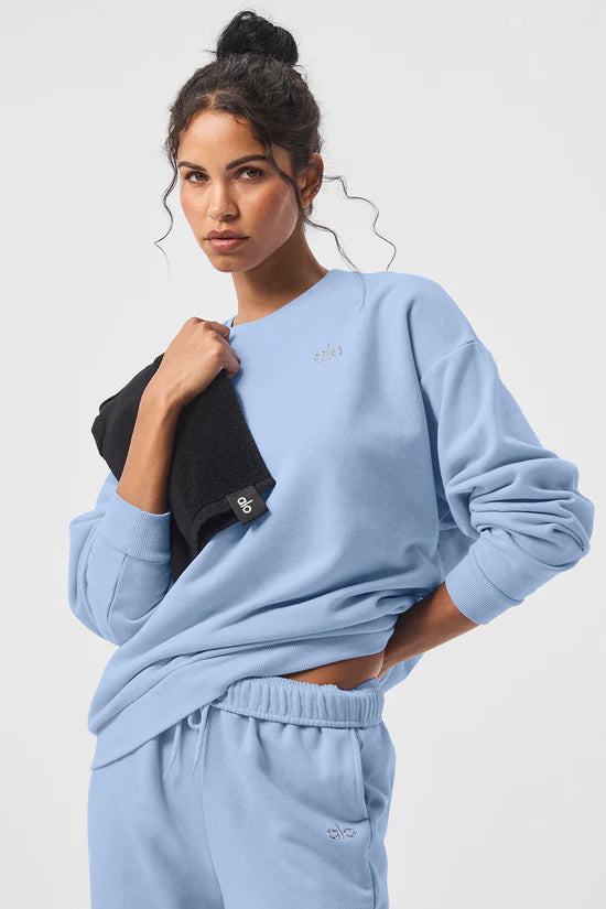 Alo Yoga Accolade Crew Neck Pullover - Seashell Blue