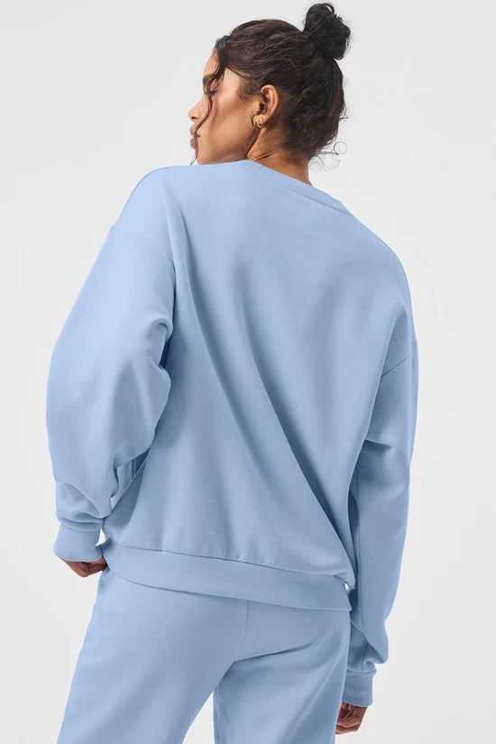 Alo Yoga Accolade Crew Neck Pullover - Seashell Blue